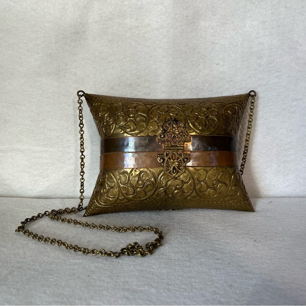 Vintage Brass & Copper Pillow Purse